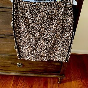 WHBM Leopard Mid Length Skirt